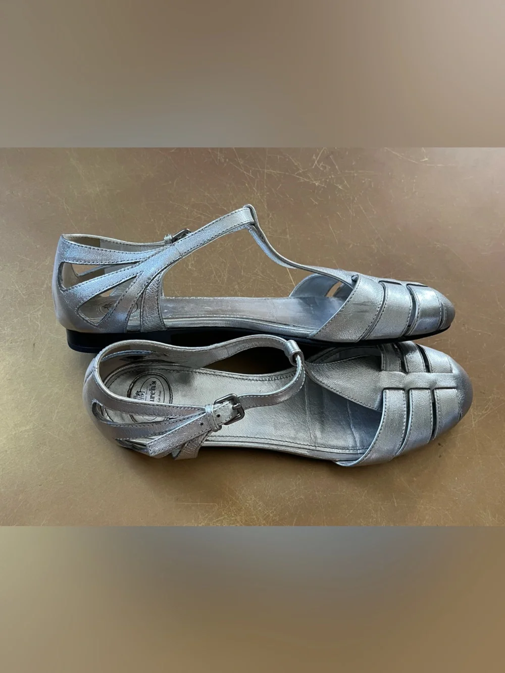Church’s England Rainbow Metallic Silver Fisherman Sandals